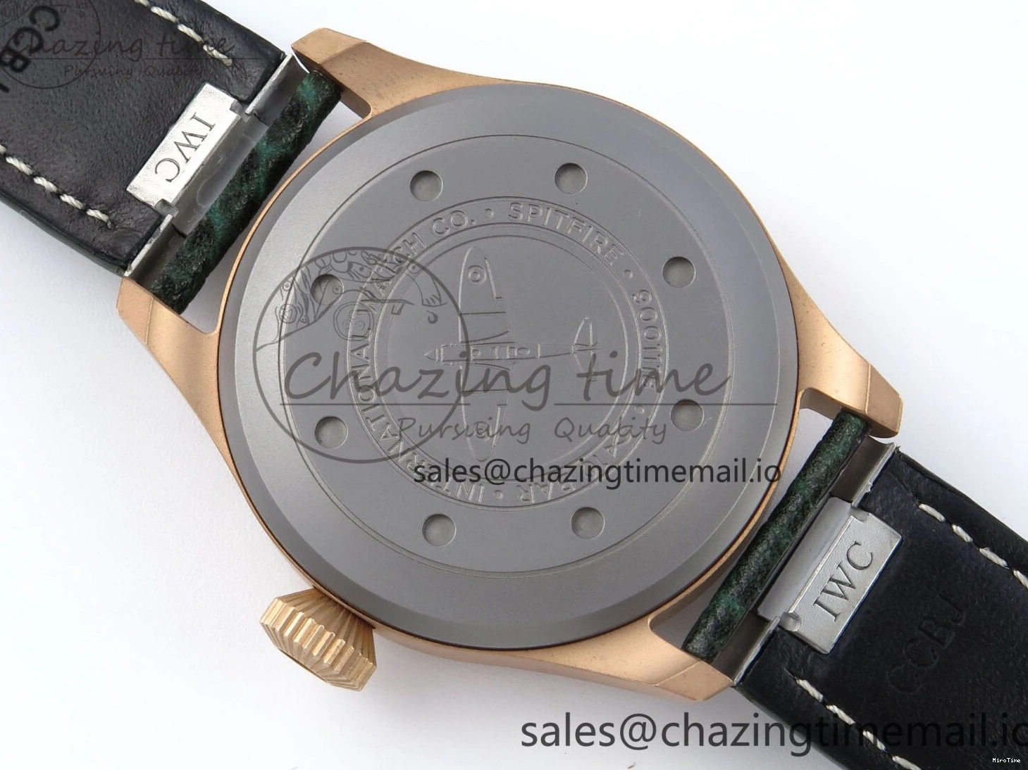 MIROTIME 0505 Durable Big Pilot IW329702 M+F 1:1 Best Edition Green Dial on Green Leather Strap MY 7006